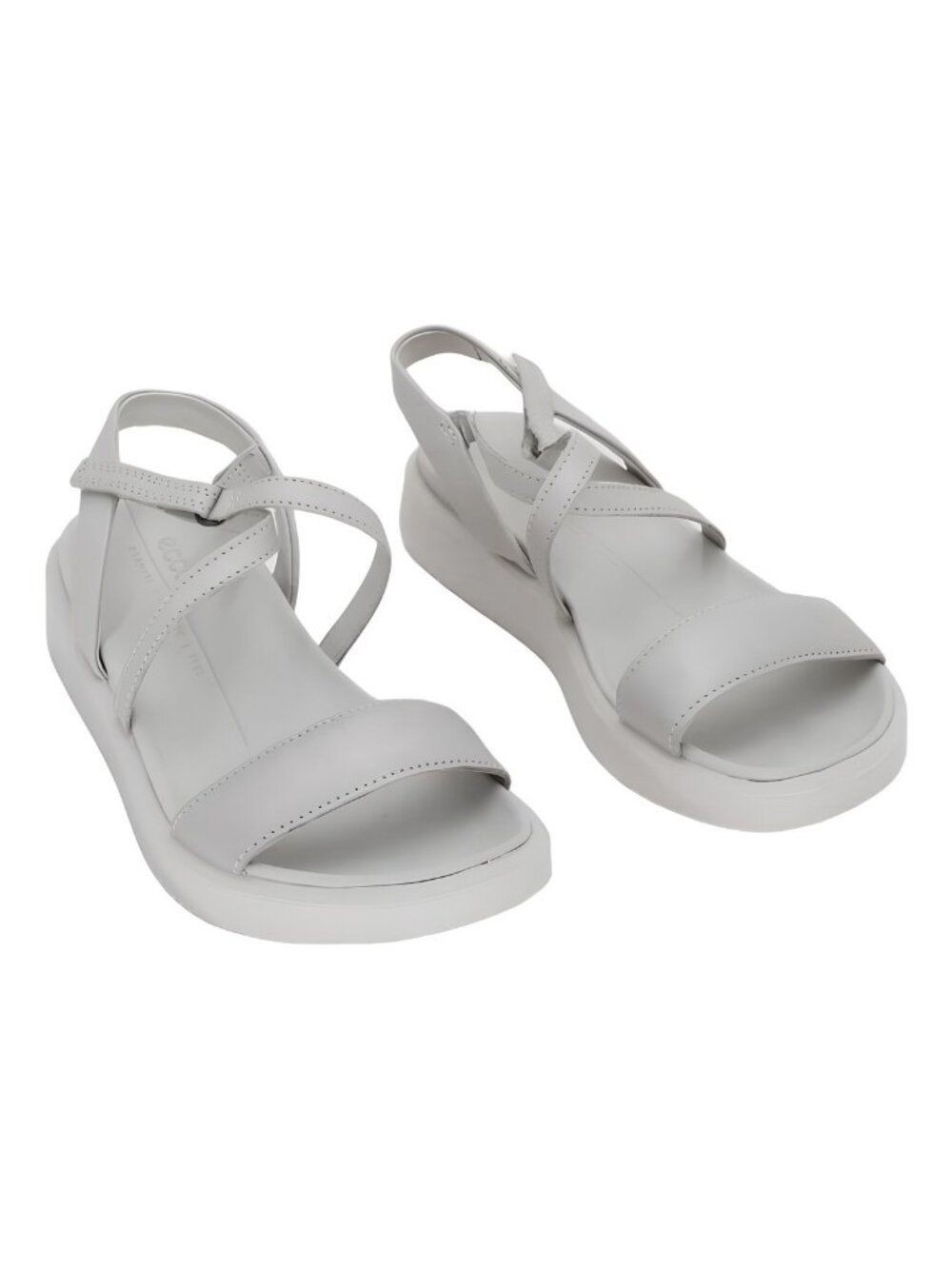 Ecco Flowt Lx Comfort Cross Strappy Leather Sandals Gravel Droid Size 5-5.5